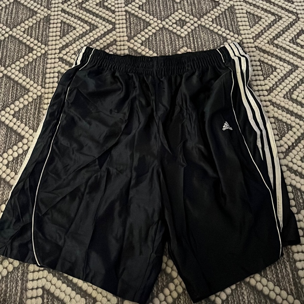 Adidas mens 2xl blue drawstring athletic shorts, used